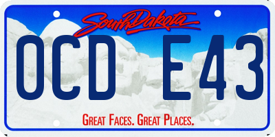 SD license plate 0CDE43