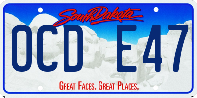 SD license plate 0CDE47