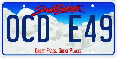 SD license plate 0CDE49