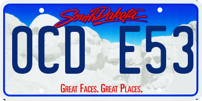 SD license plate 0CDE53