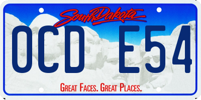 SD license plate 0CDE54