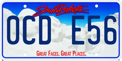 SD license plate 0CDE56