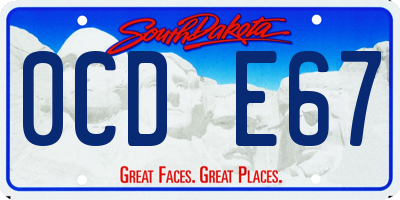 SD license plate 0CDE67