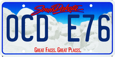 SD license plate 0CDE76