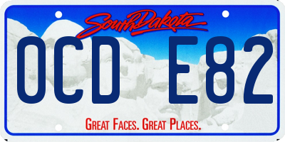 SD license plate 0CDE82
