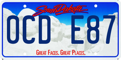 SD license plate 0CDE87