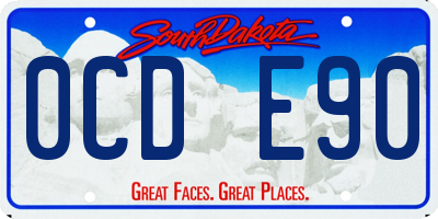 SD license plate 0CDE90