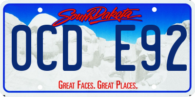 SD license plate 0CDE92