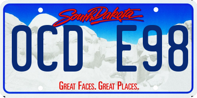 SD license plate 0CDE98