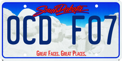 SD license plate 0CDF07