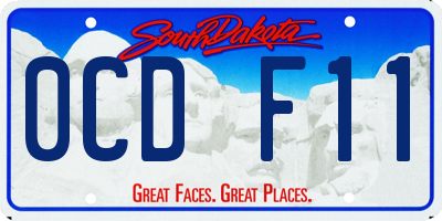 SD license plate 0CDF11