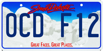 SD license plate 0CDF12