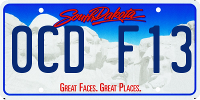 SD license plate 0CDF13