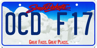 SD license plate 0CDF17