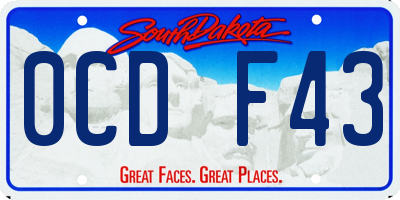 SD license plate 0CDF43