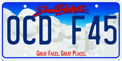 SD license plate 0CDF45
