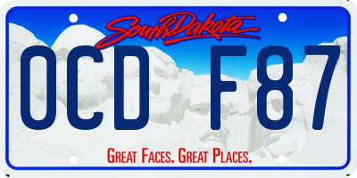 SD license plate 0CDF87