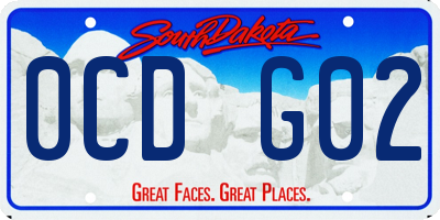 SD license plate 0CDG02