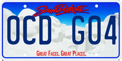 SD license plate 0CDG04