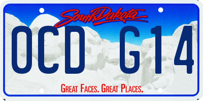 SD license plate 0CDG14