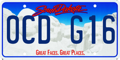 SD license plate 0CDG16