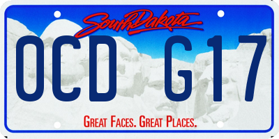 SD license plate 0CDG17