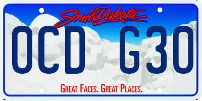 SD license plate 0CDG30