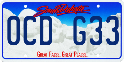 SD license plate 0CDG33