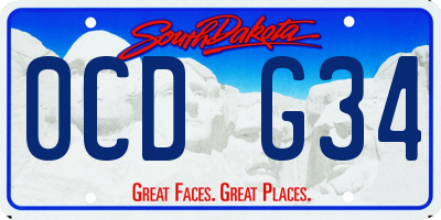 SD license plate 0CDG34