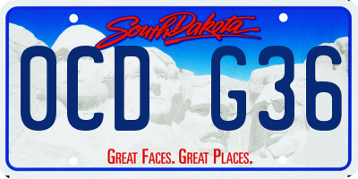 SD license plate 0CDG36