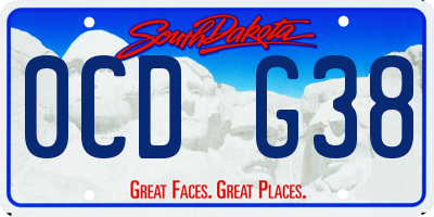 SD license plate 0CDG38
