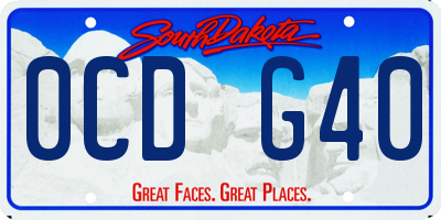 SD license plate 0CDG40