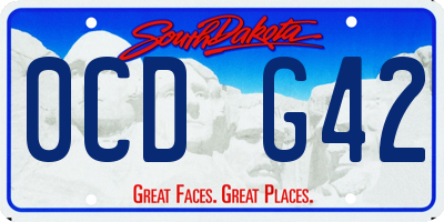 SD license plate 0CDG42