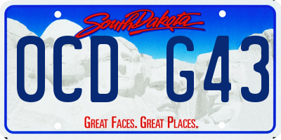 SD license plate 0CDG43
