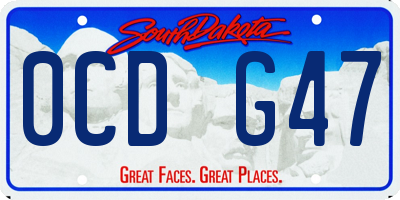 SD license plate 0CDG47