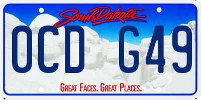 SD license plate 0CDG49