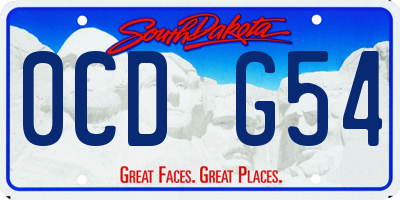 SD license plate 0CDG54