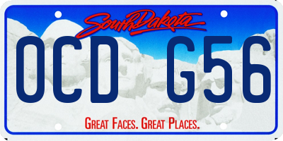 SD license plate 0CDG56