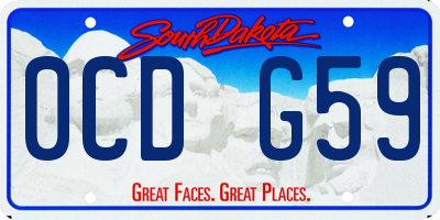 SD license plate 0CDG59