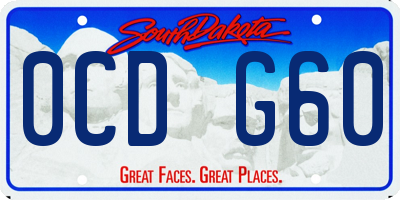 SD license plate 0CDG60