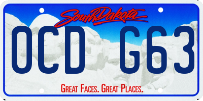 SD license plate 0CDG63