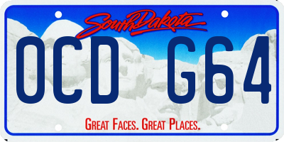 SD license plate 0CDG64