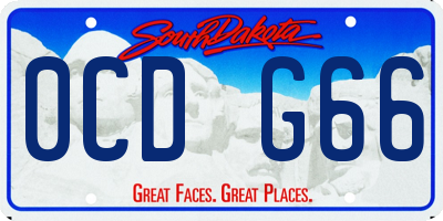 SD license plate 0CDG66