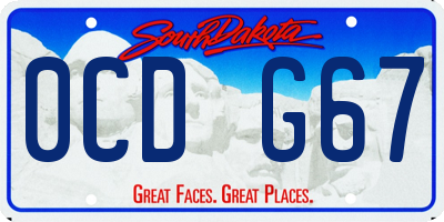 SD license plate 0CDG67
