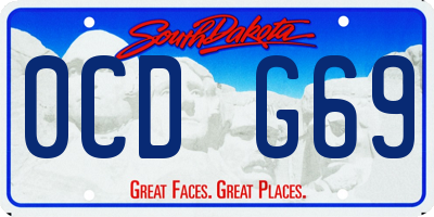 SD license plate 0CDG69