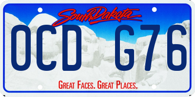 SD license plate 0CDG76