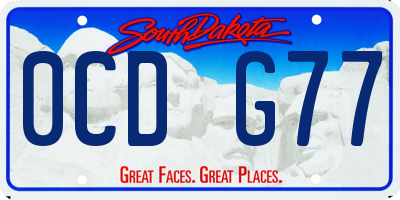 SD license plate 0CDG77