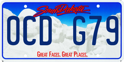SD license plate 0CDG79