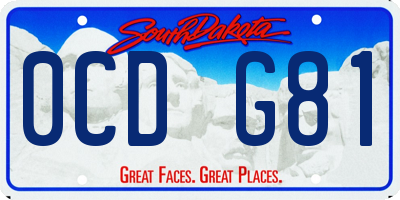 SD license plate 0CDG81