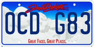 SD license plate 0CDG83